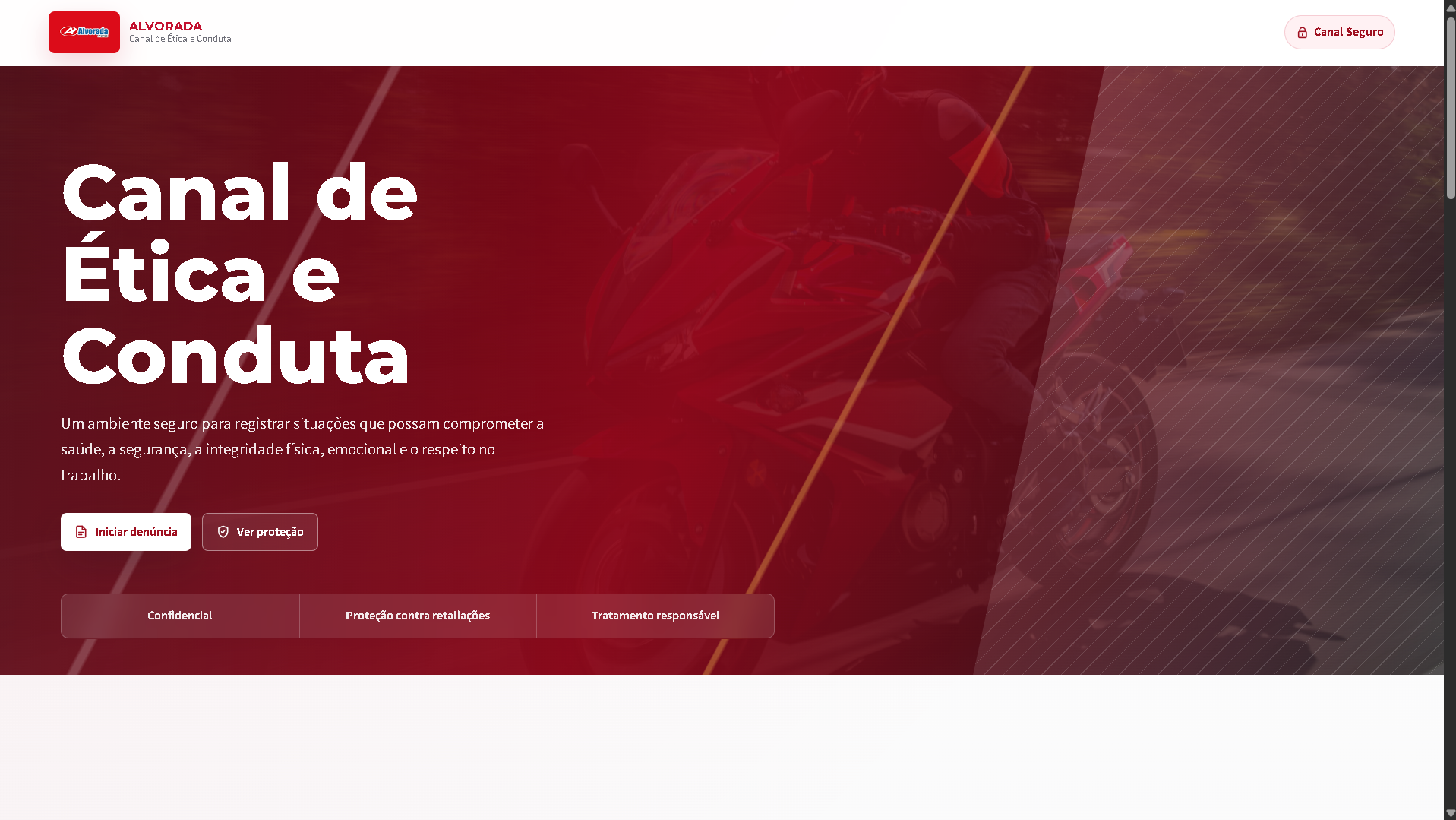 Preview do Sistema de Denúncias Alvorada Motos